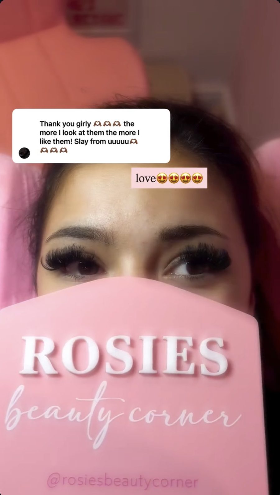 Volume lash set by Rosie, photographed by a client